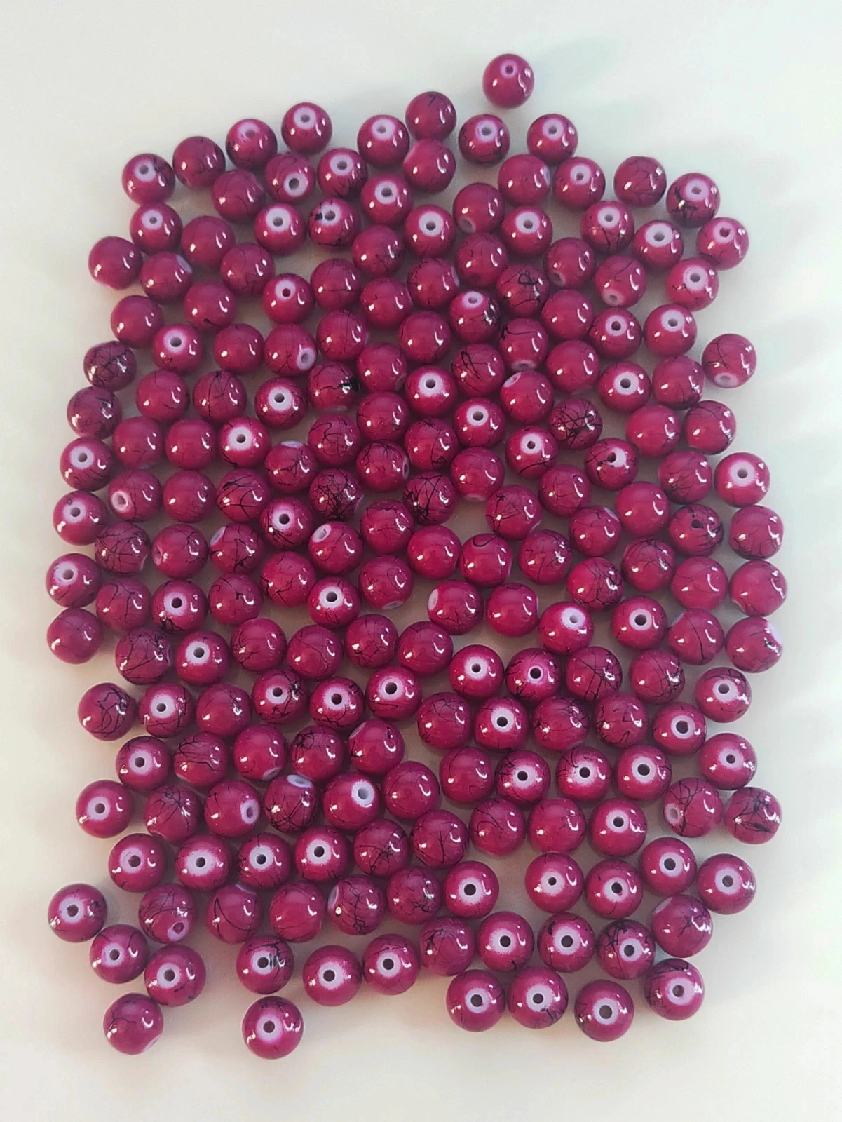 200 perles en verre 8mm Lot n°6423